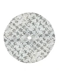 Northlight 20" White and Silver Sequin Snowflake Pattern Mini Christmas Tree Skirt