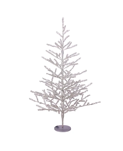 Northlight 3' Pre-Lit Silver Tinsel Twig Artificial Christmas Tree - Clear Led Lights