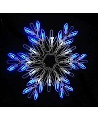 Northlight 15" Led Lighted Pure White and Blue Snowflake Christmas Window Silhouette Decoration
