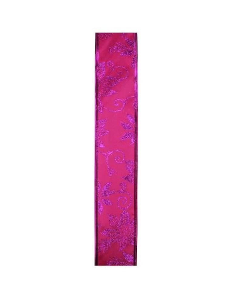Northlight Shimmering Purple and Pink Solid Wired Christmas Craft Ribbon 2.5" x 10 Yards