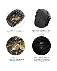 Jbw Men's Echelon Diamond (1/4 ct. t.w.) Watch in Black Ion-plated Stainless Steel 41mm