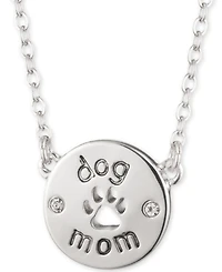 Pet Friends Jewelry Silver-Tone Dog Mom Pendant Necklace, 16" + 3" extender