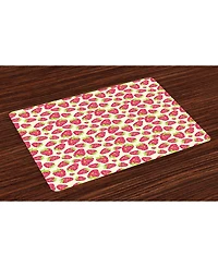 Ambesonne Strawberry Place Mats, Set of 4