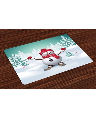 Ambesonne Christmas Place Mats, Set of 4