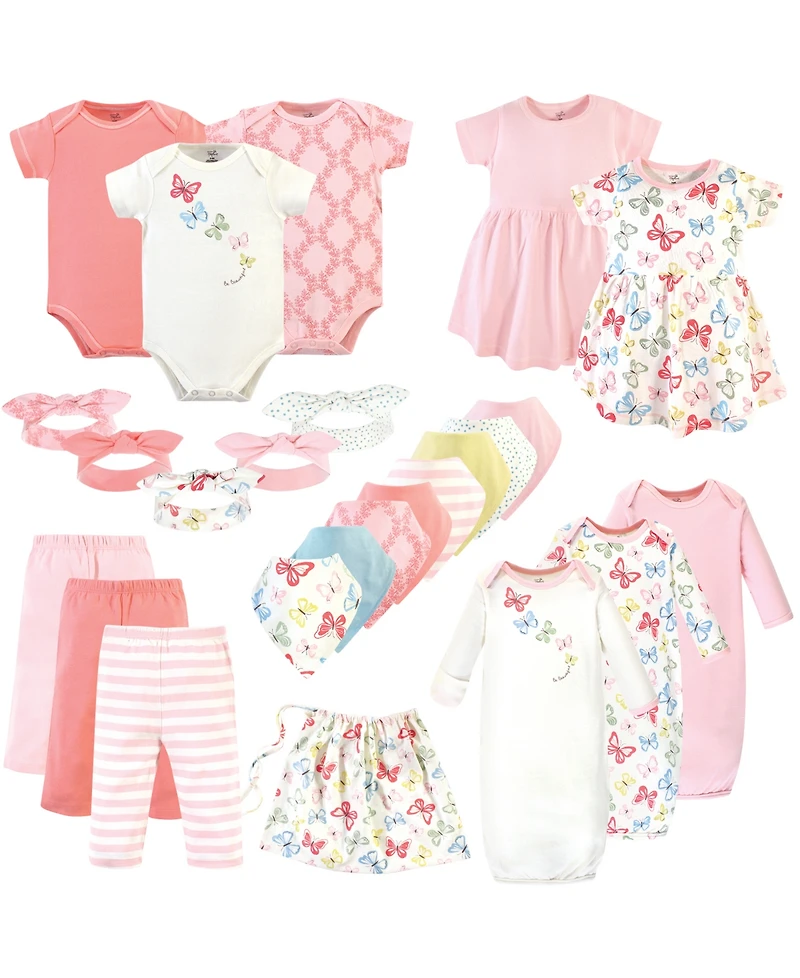 Touched by Nature Baby Girls Natural Cotton Layette Set and Giftset