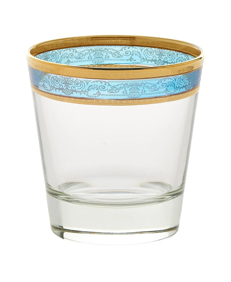 Lorren Home Trends Melania Collection Multicolor Double Old Fashion Glasses, Set of 6