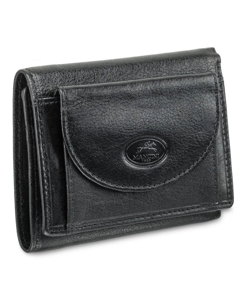 Men's Mancini Equestrian2 Collection Rfid Secure Trifold Wallet with Coin Pocket