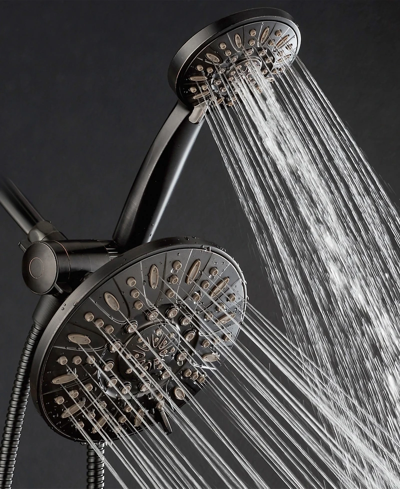 AquaDance High-Pressure 48-Setting Dual Shower Head Combo with Extra-long 6 Foot Hose