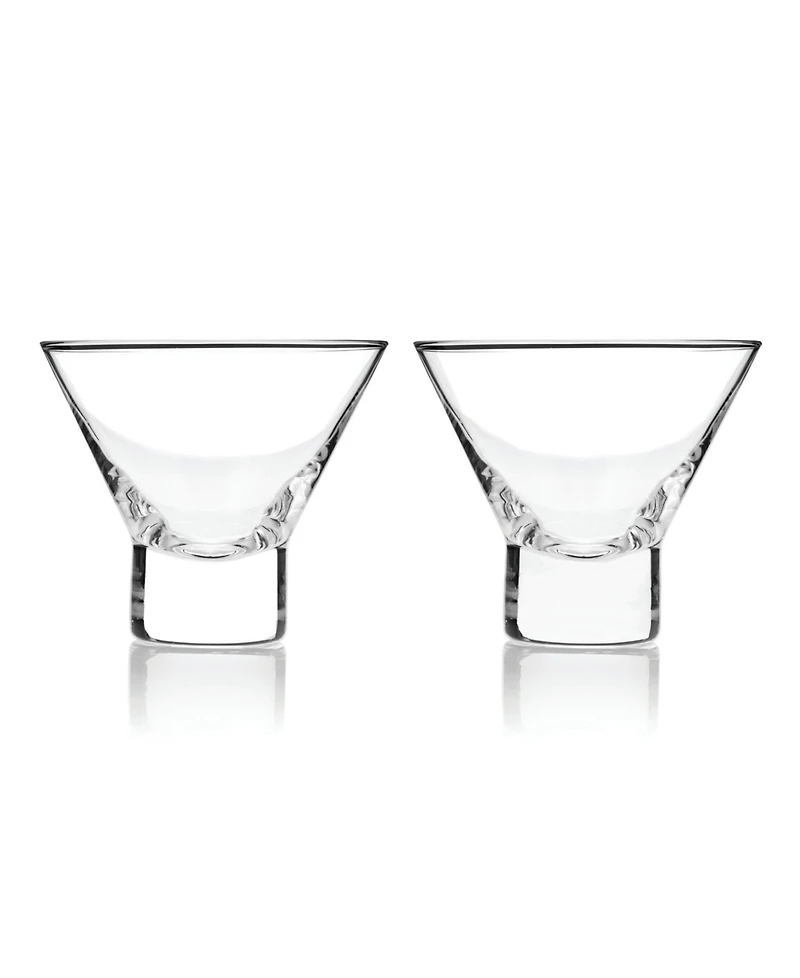 Viski Heavy Base Crystal Martini Glasses, Set of 2, 7.5 Oz