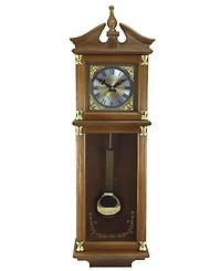Bedford Clock Collection 34.5" Antique Chiming Wall Clock with Roman Numerals