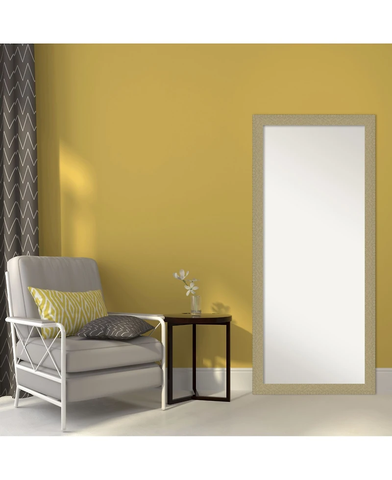 Amanti Art Mosaic Gold-tone Framed Floor/Leaner Full Length Mirror, 28.25" x 64.25"