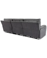 Closeout! Hutchenson 3-Pc. Fabric Sectional with 3 Power Recliners and Headrests