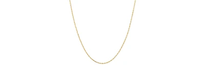 Lightweight 14k Yellow Gold Necklace, 16" Light Rope Chain (1mm)