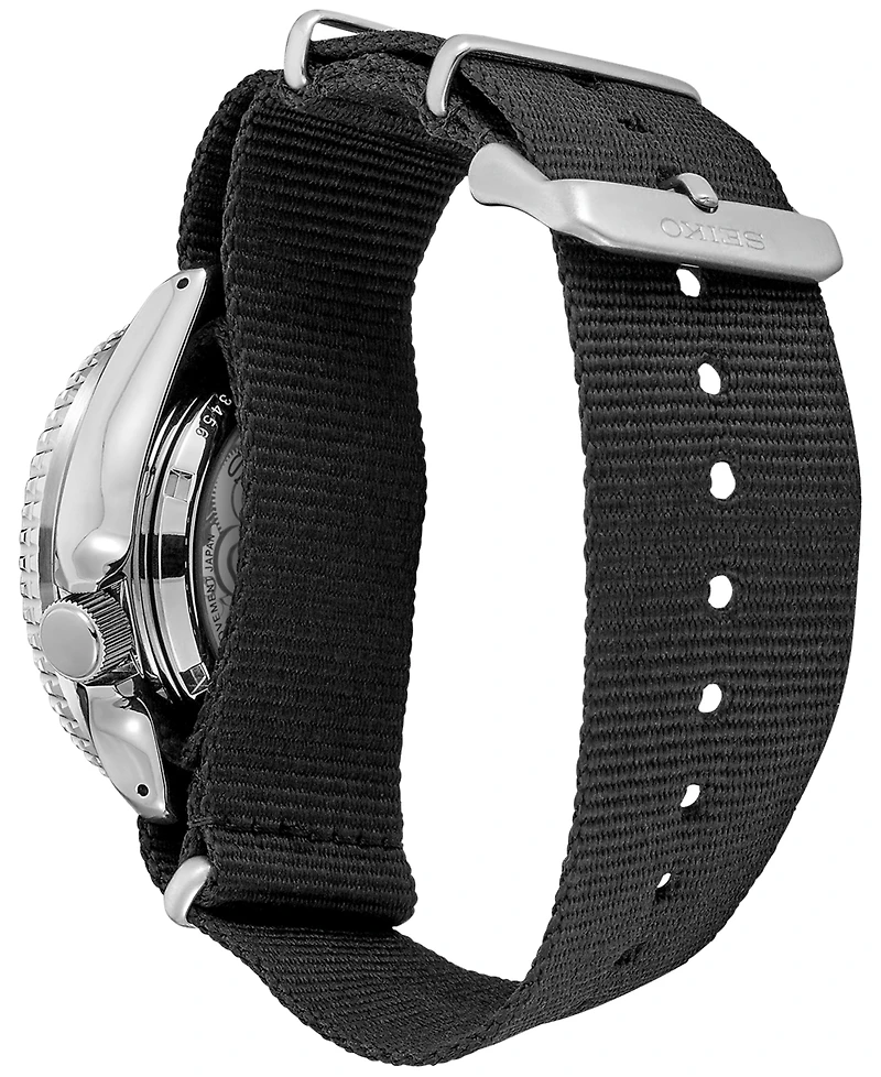 Limited Edition Seiko Men's Automatic 5 Sports Black Nylon Strap Watch 42.5mm, Created for Macy's