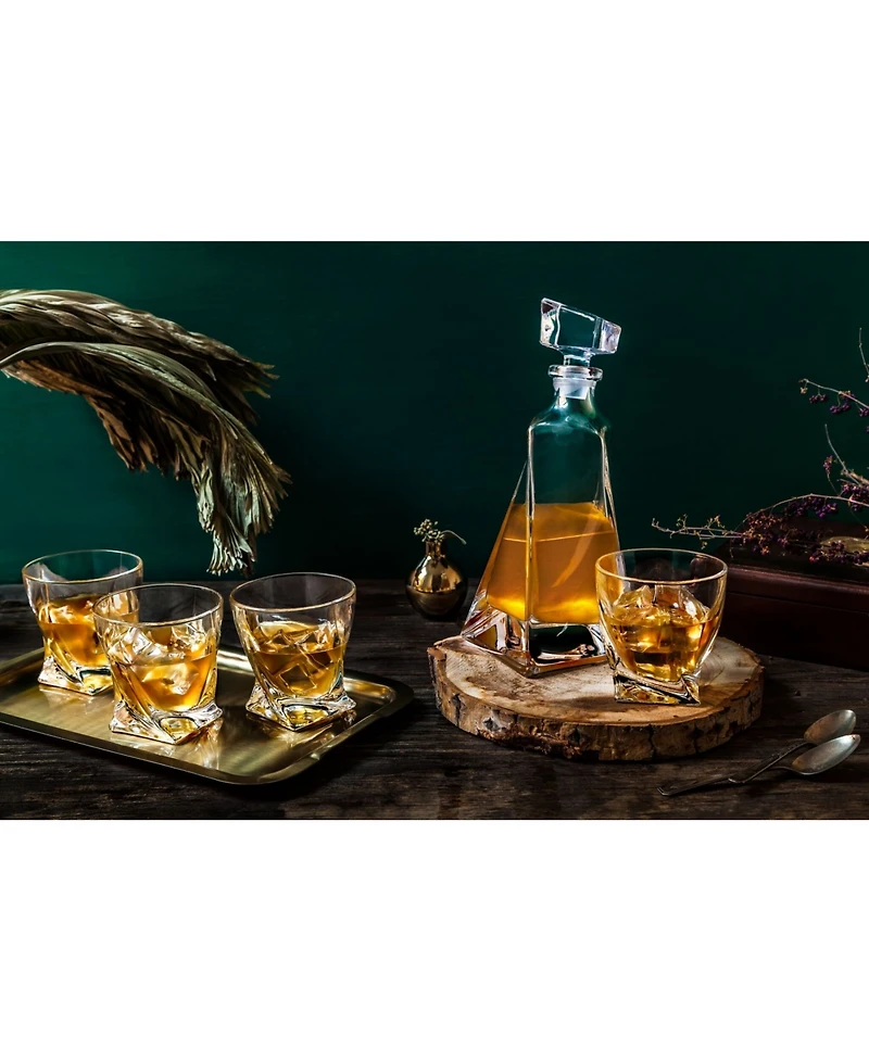 JoyJolt Atlas Whiskey Decanter Set of 5