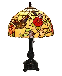 Amora Lighting Tiffany Style Butterflies Table Lamp