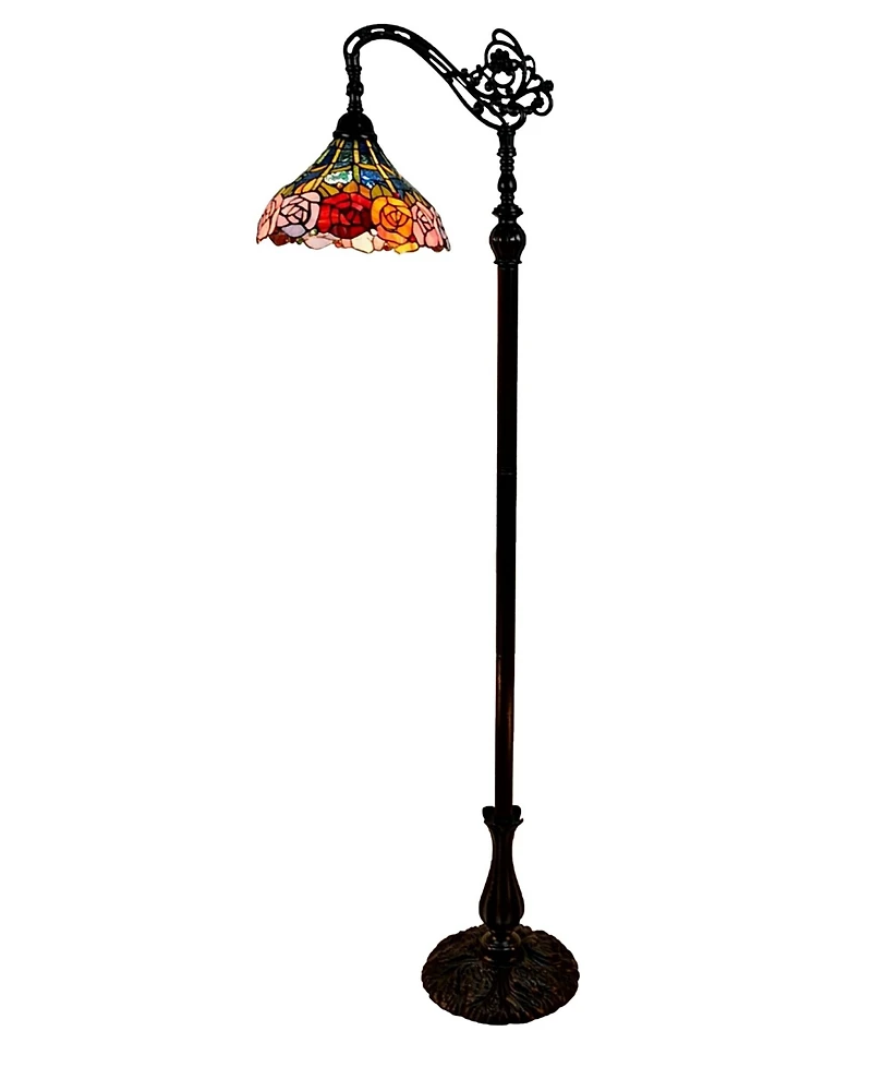 Amora Lighting Tiffany Style Roses Reading Floor Lamp