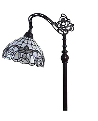 Amora Lighting Tiffany Style Floral Design Floor Reading Lamp