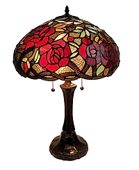 Amora Lighting Tiffany Style Roses Table Lamp