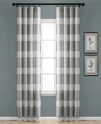 Lush Decor Tucker Stripe Yarn Dyed Cotton Knotted Tassel Window Curtain Panels