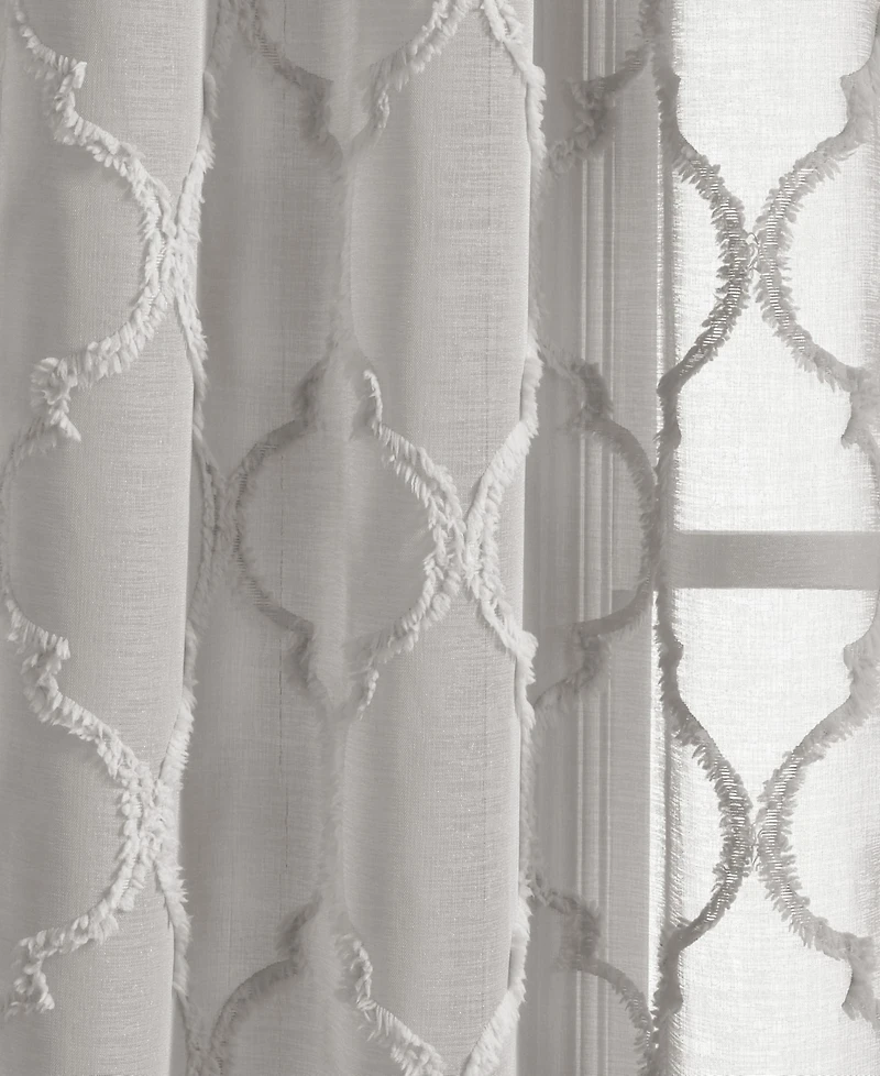 Lush Decor Avon Trellis Grommet Sheer Window Curtain Panels Pair - Curtains for Living Room or Bedroom