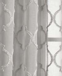 Lush Decor Avon Trellis Grommet Sheer Window Curtain Panels Pair - Curtains for Living Room or Bedroom