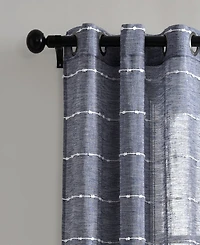 Lush Decor Farmhouse Textured Grommet Sheer Window Curtain Panels