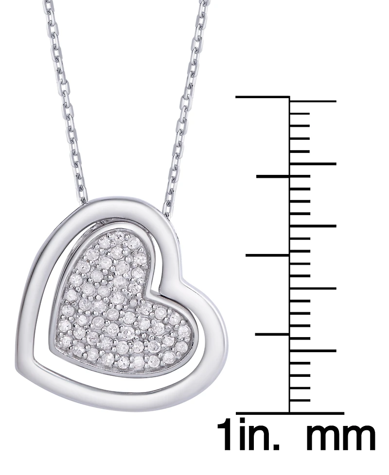 Diamond 1/4 ct. t.w. Heart Pendant Necklace in Sterling Silver