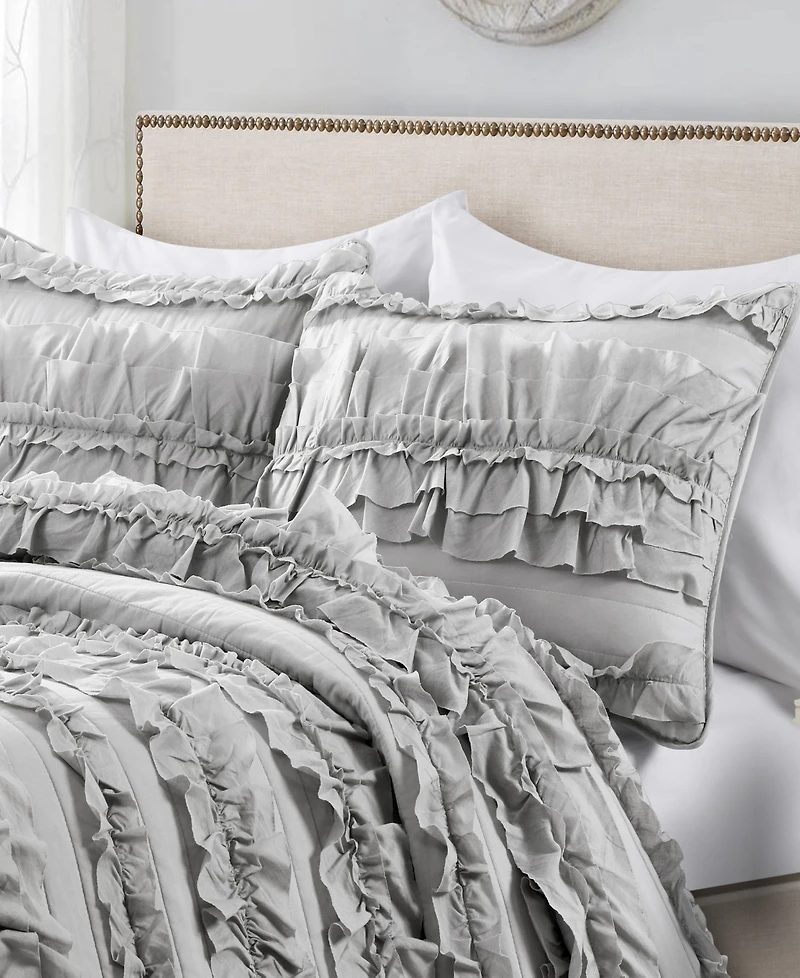 Lush Decor Belle Ruffle 3-Pc. Quilt Set, Full/Queen