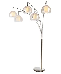 Artiva Usa Zucca 89" 5-Arch Brushed Steel Led Floor Lamp with Dimmer
