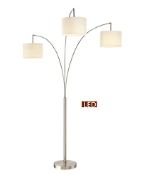 Artiva Usa Lumiere Modern Led 80" 3-Arched Floor Lamp with Dimmer