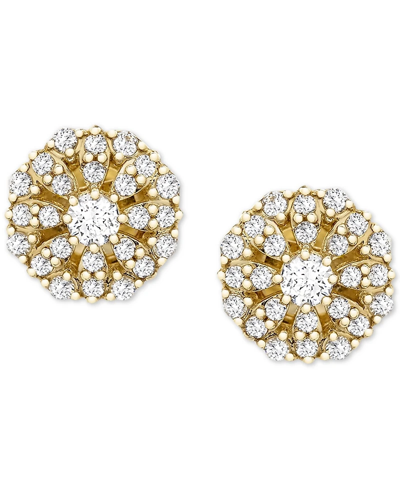 Wrapped Diamond Cluster Stud Earrings (1/4 ct. t.w.) in 14k Gold, Created for Macy's