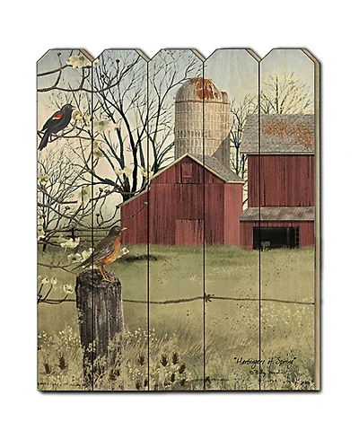 Trendy Decor 4U Harbingers of Spring by Billy Jacobs, Printed Wall Art on a Wood Picket Fence, 16" x 20"