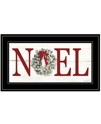Trendy Decor 4U Christmas Noel by Lori Deiter, Ready to hang Framed Print, Black Frame, 21" x 12"