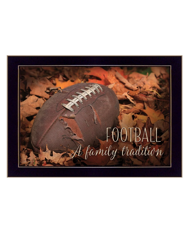 Trendy Decor 4U Football - A Family Tradition By Lori Deiter, Printed Wall Art, Ready to hang, Black Frame, 20" x 14"