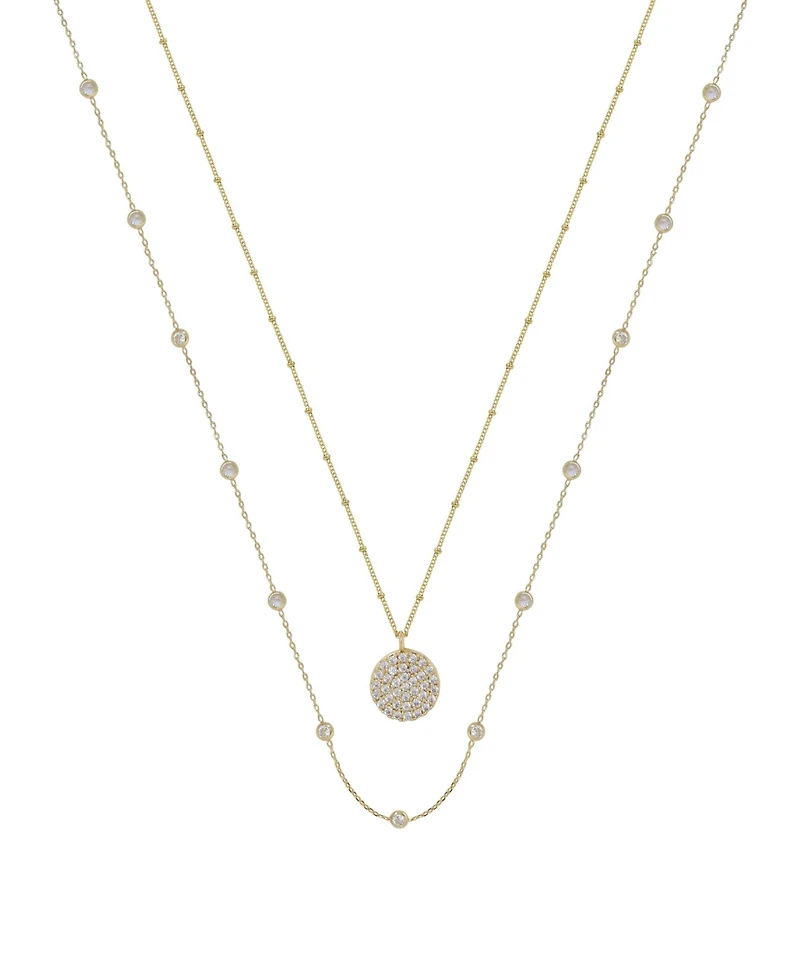 Ettika Crystal Disc Layered Necklace Set