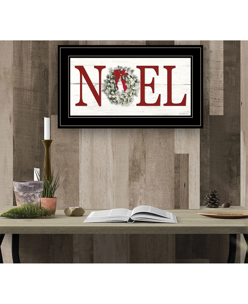 Trendy Decor 4U Christmas Noel by Lori Deiter, Ready to hang Framed Print, Black Frame, 21" x 12"
