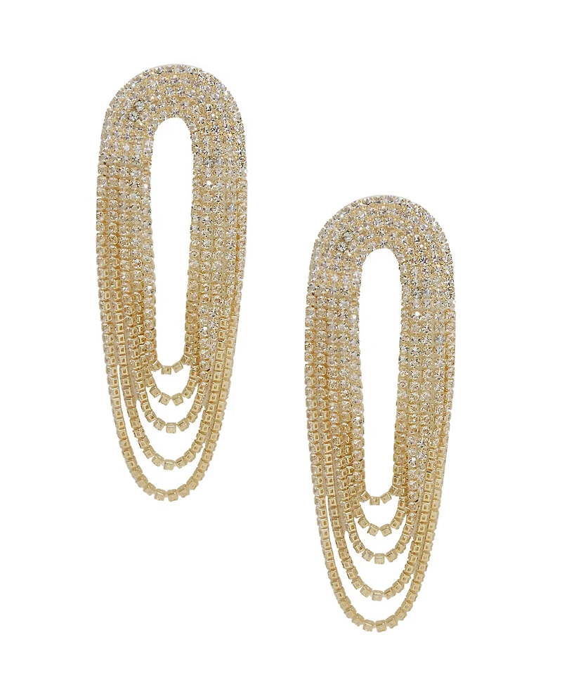 Ettika Crystal Drape Fringe Women's Earrings