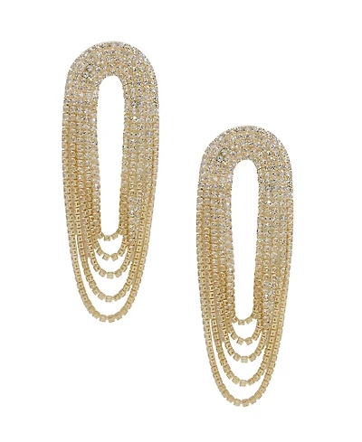 Ettika Crystal Drape Fringe Women's Earrings