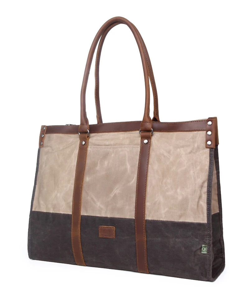 Tsd Brand Stone Creek Waxed Canvas Tote Bag