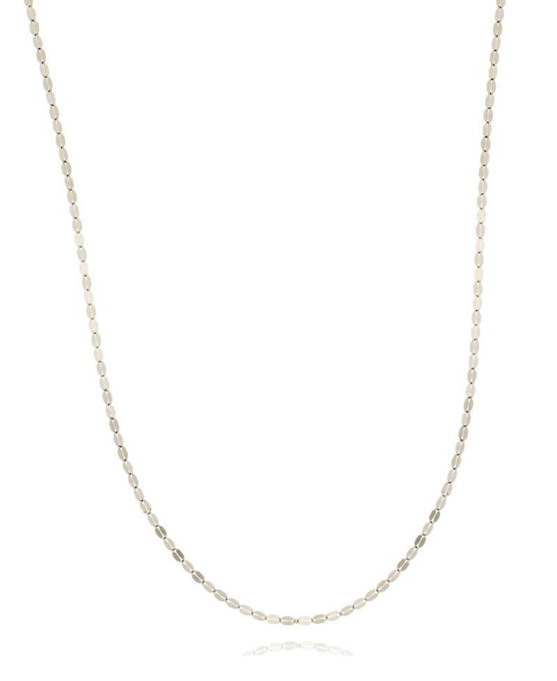 20" Mirror Link Chain (1-1/2mm) in 14K White or Rose Gold