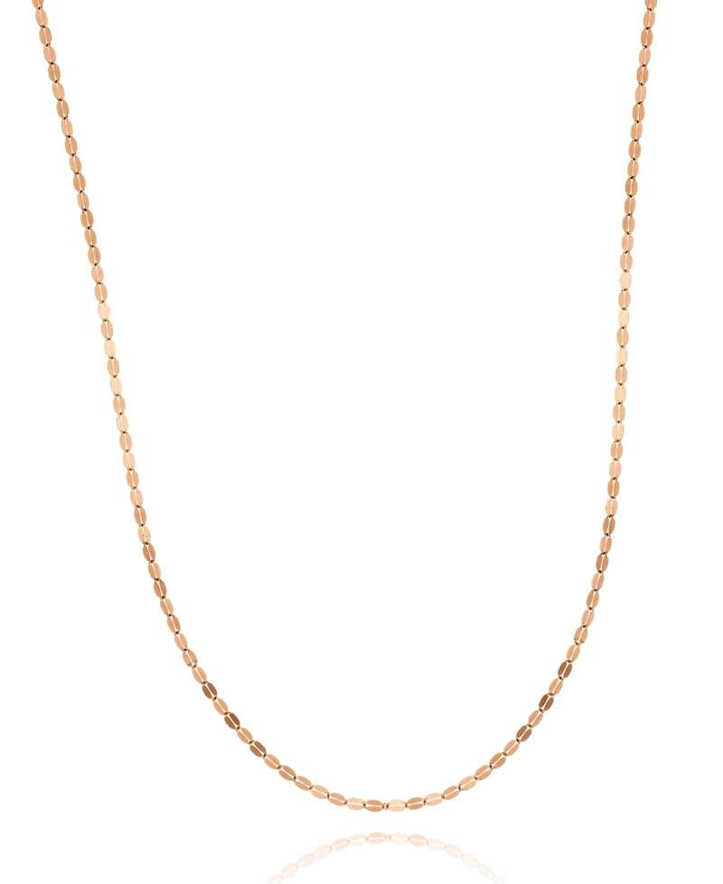 20" Mirror Link Chain (1-1/2mm) 14K White or Rose Gold