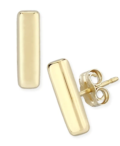 Bar Stud Earrings Set in 14k Gold