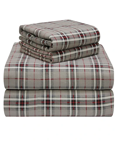 Pointehaven Plaid Flannel Sheet Set, King