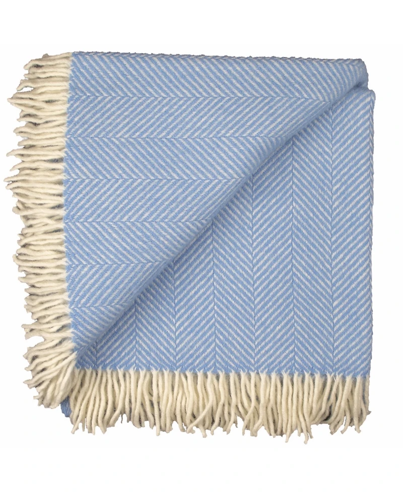 Prince of Scots Highland Tweed Herringbone Pure Wool Oversized Throw, 59" x 72"