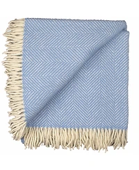 Prince of Scots Highland Tweed Herringbone Pure Wool Oversized Throw, 59" x 72"