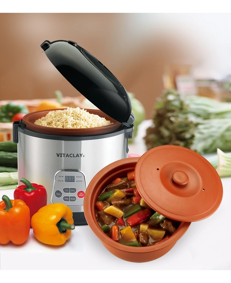Vitaclay 2 in 1 Clay Rice and Slow Cooker, 3.2 Qt
