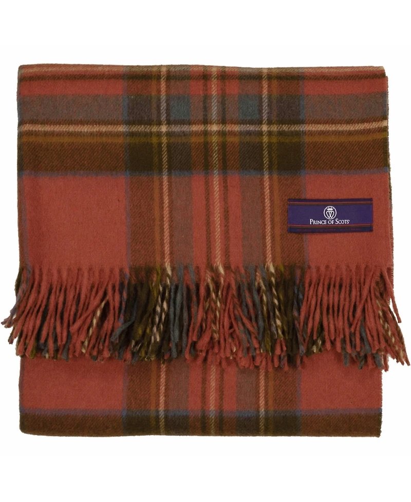 Prince of Scots Highland Tartan Tweed Merino Wool Throw, 55" x 72"