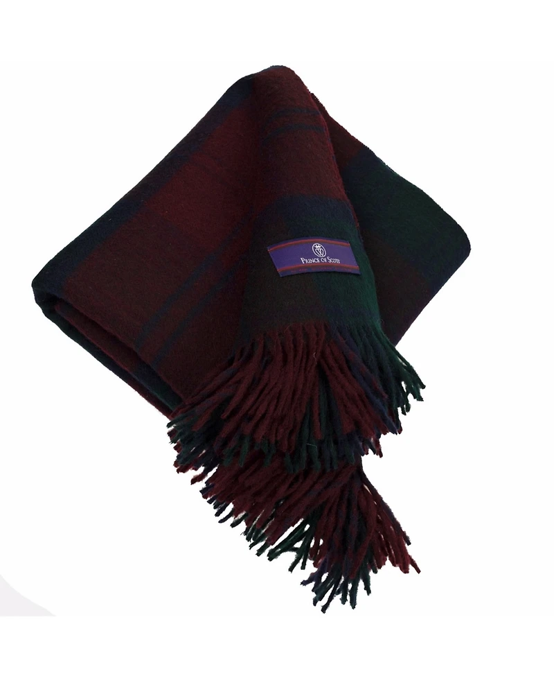 Prince of Scots Highland Tartan Tweed Merino Wool Throw, 55" x 72"