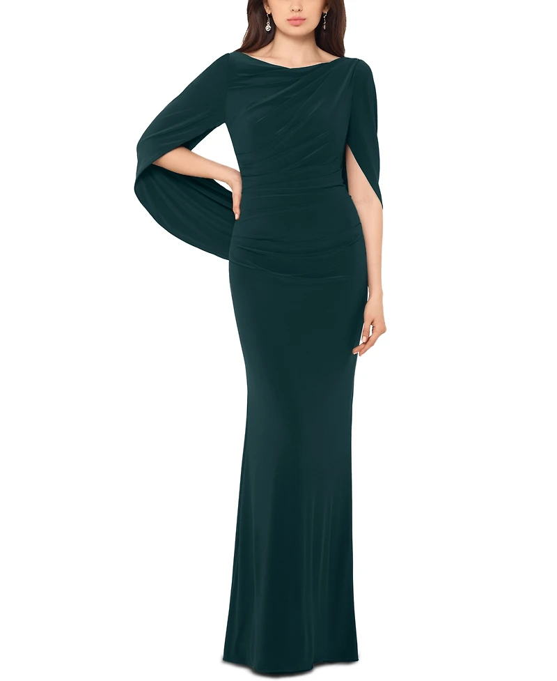 Betsy & Adam Petite Drape-Back Gown